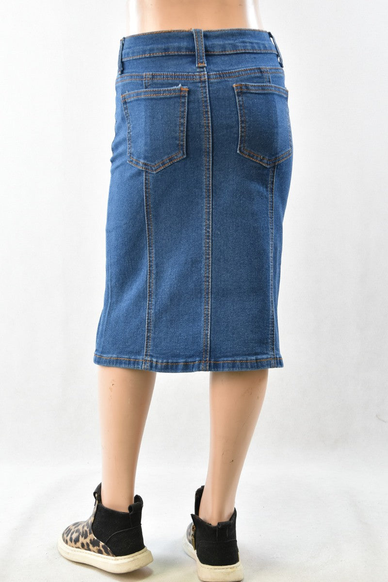 Maddie Jean Skirt Indigo Wash- Girls