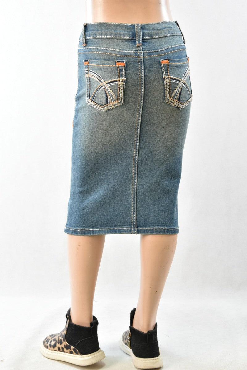 Fawn Jean Skirt Vintage Wash- Girls