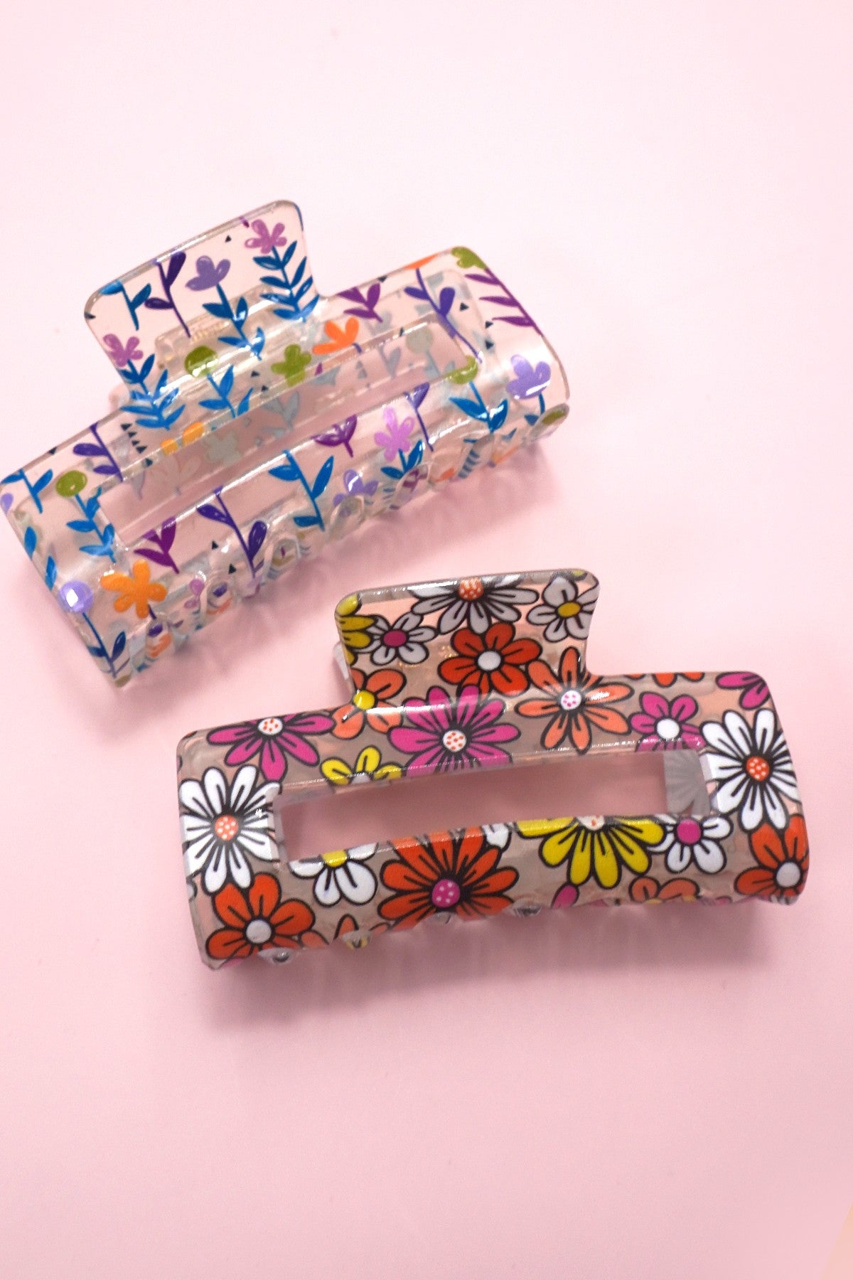 Floral Hair Claw Clips