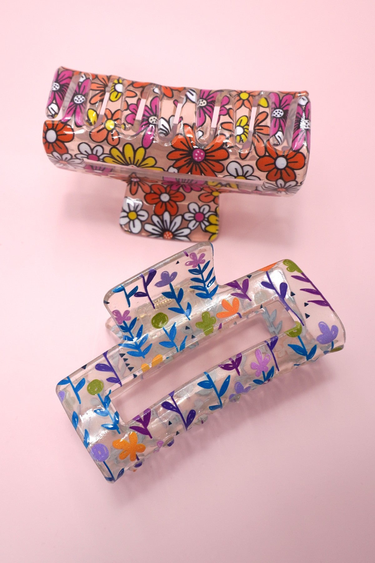 Floral Hair Claw Clips