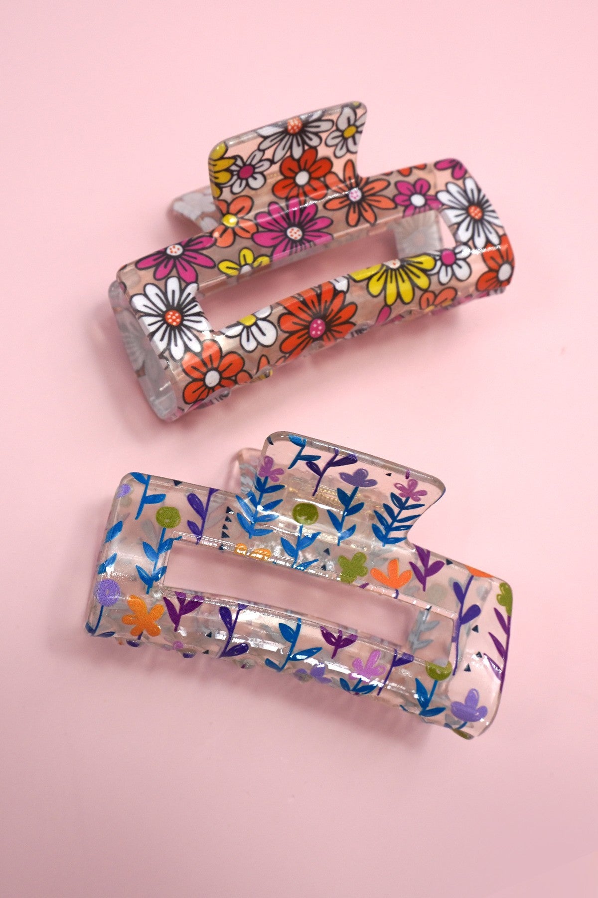 Floral Hair Claw Clips