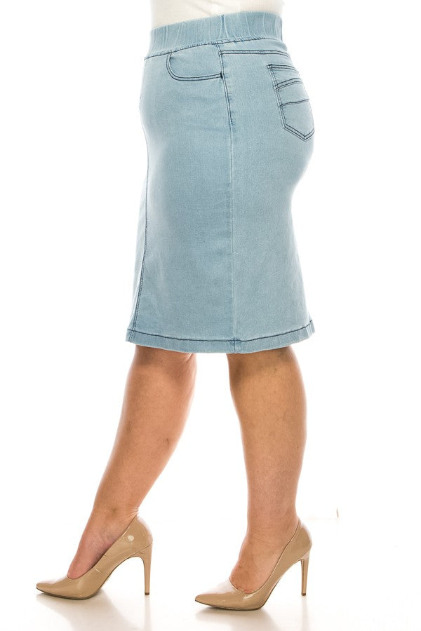Darla Jean Skirt- Light Indigo Wash