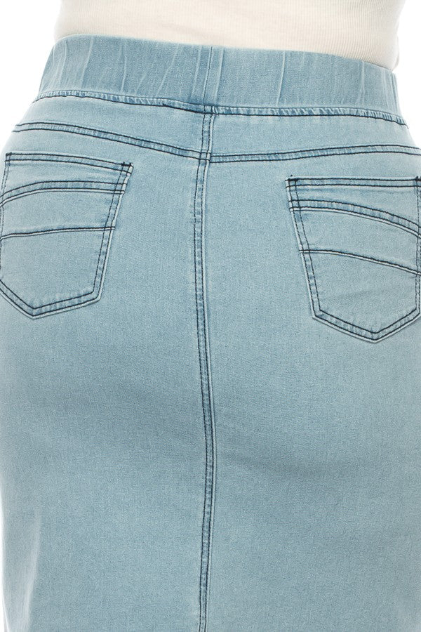 Darla Jean Skirt- Light Indigo Wash