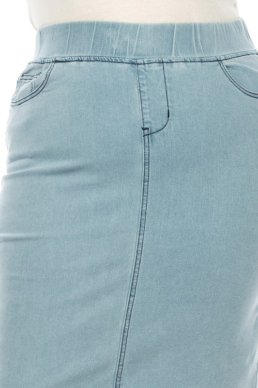 Darla Jean Skirt- Light Indigo Wash