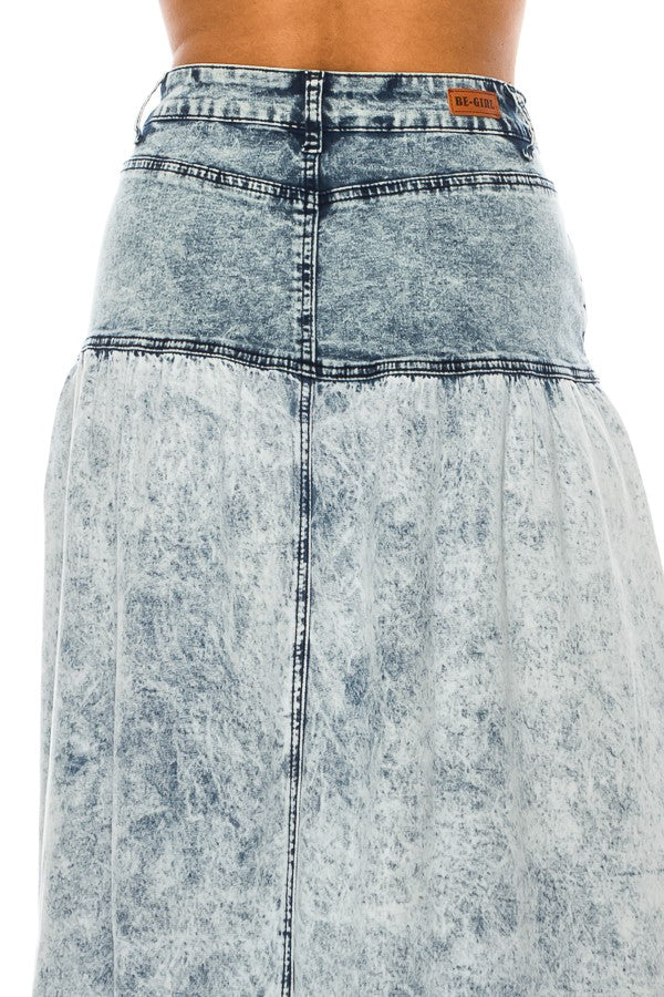 Blair Jean Skirt-Light snow