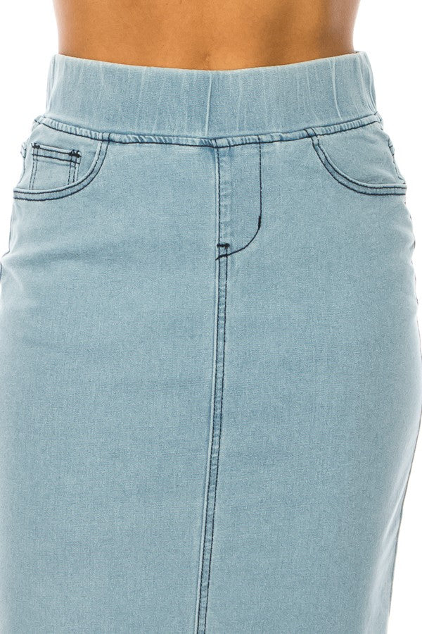 Darla Jean Skirt- Light Indigo Wash
