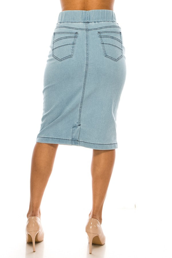 Darla Jean Skirt- Light Indigo Wash