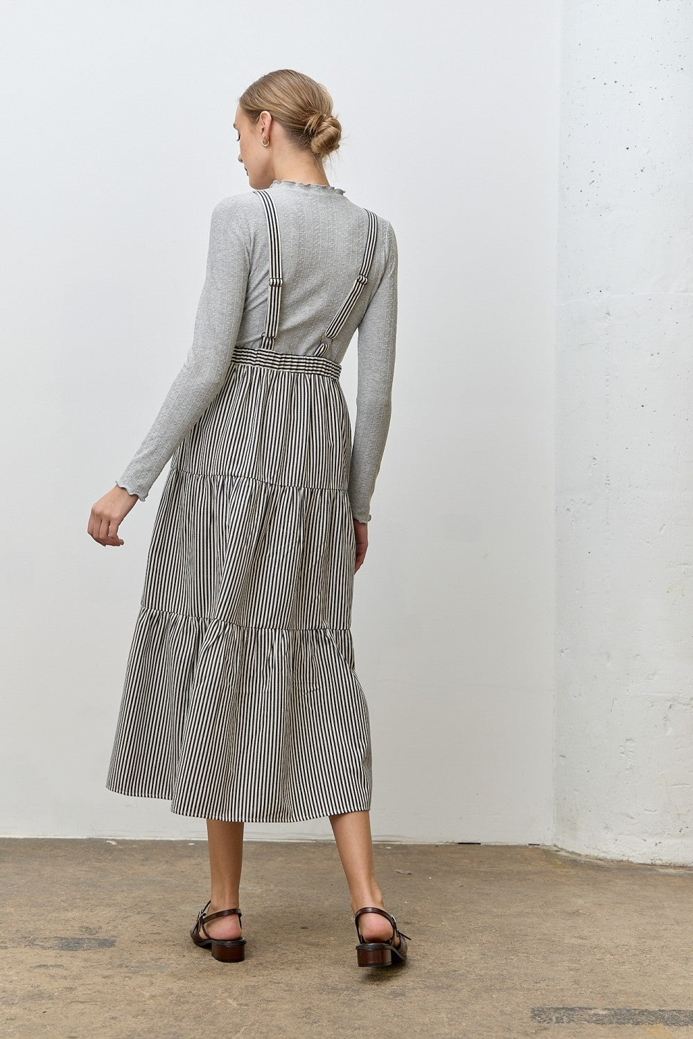 Janie Overall Dress- Striped