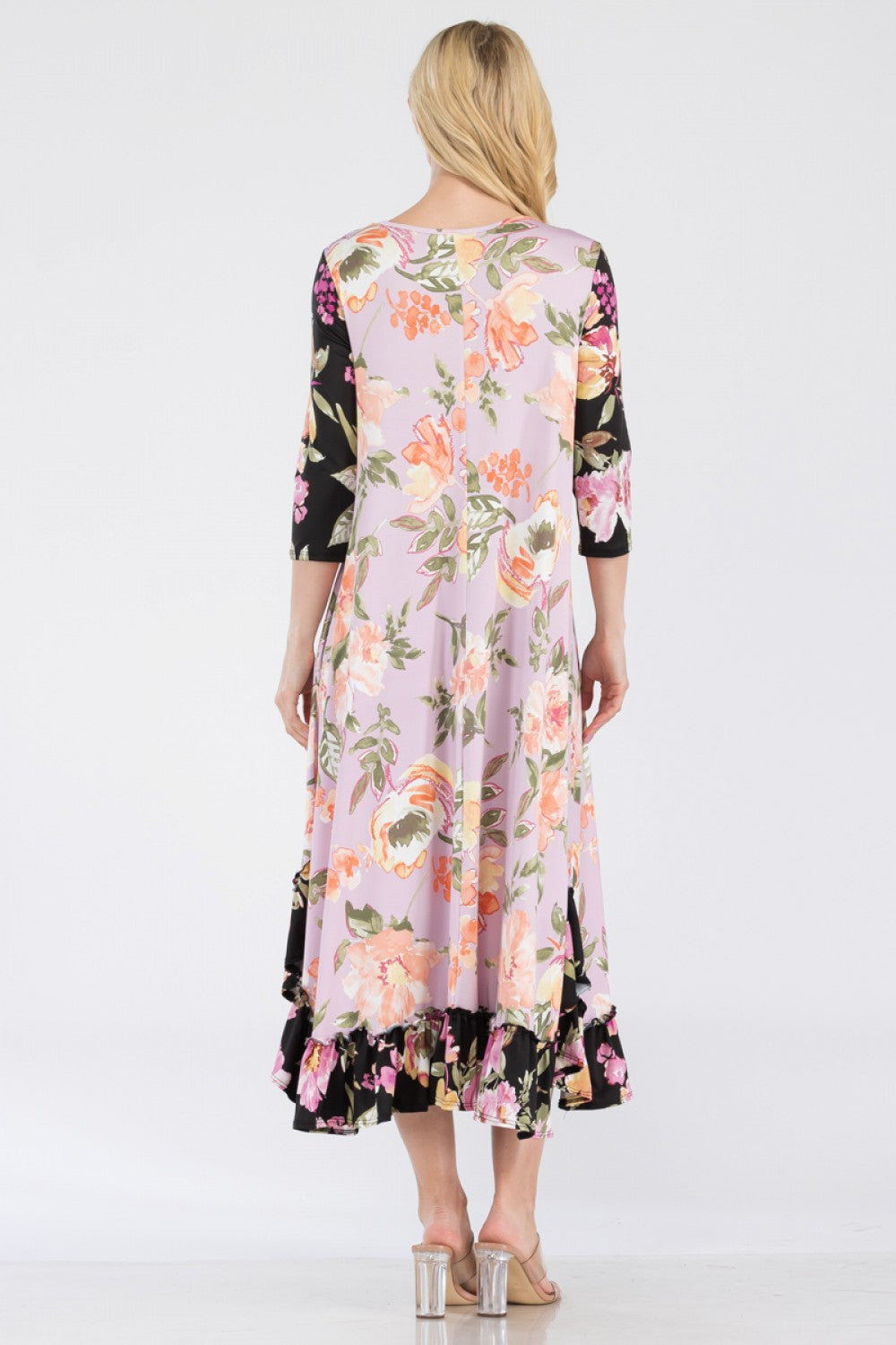 Jeannie Dress- Mauve Floral Print Dress