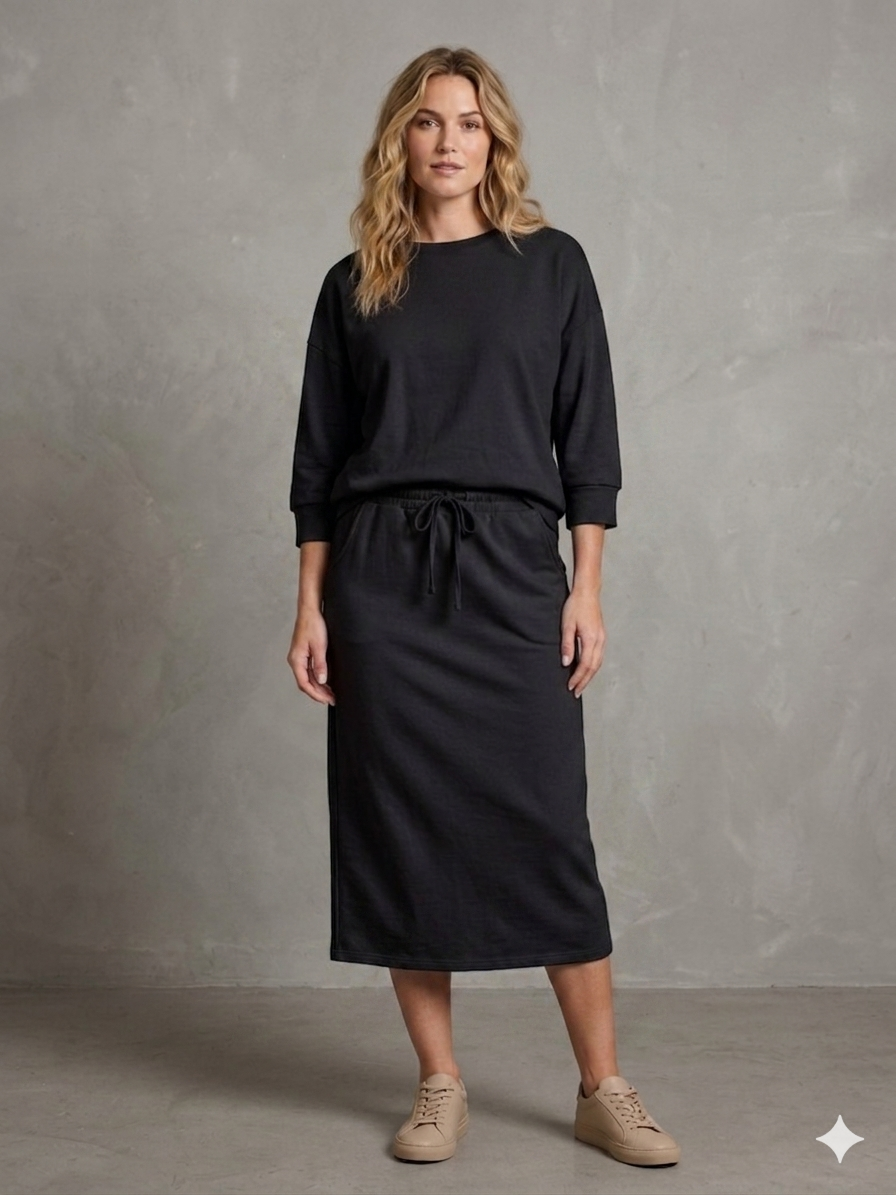 Becky Tunic and Skirt Set- Solid