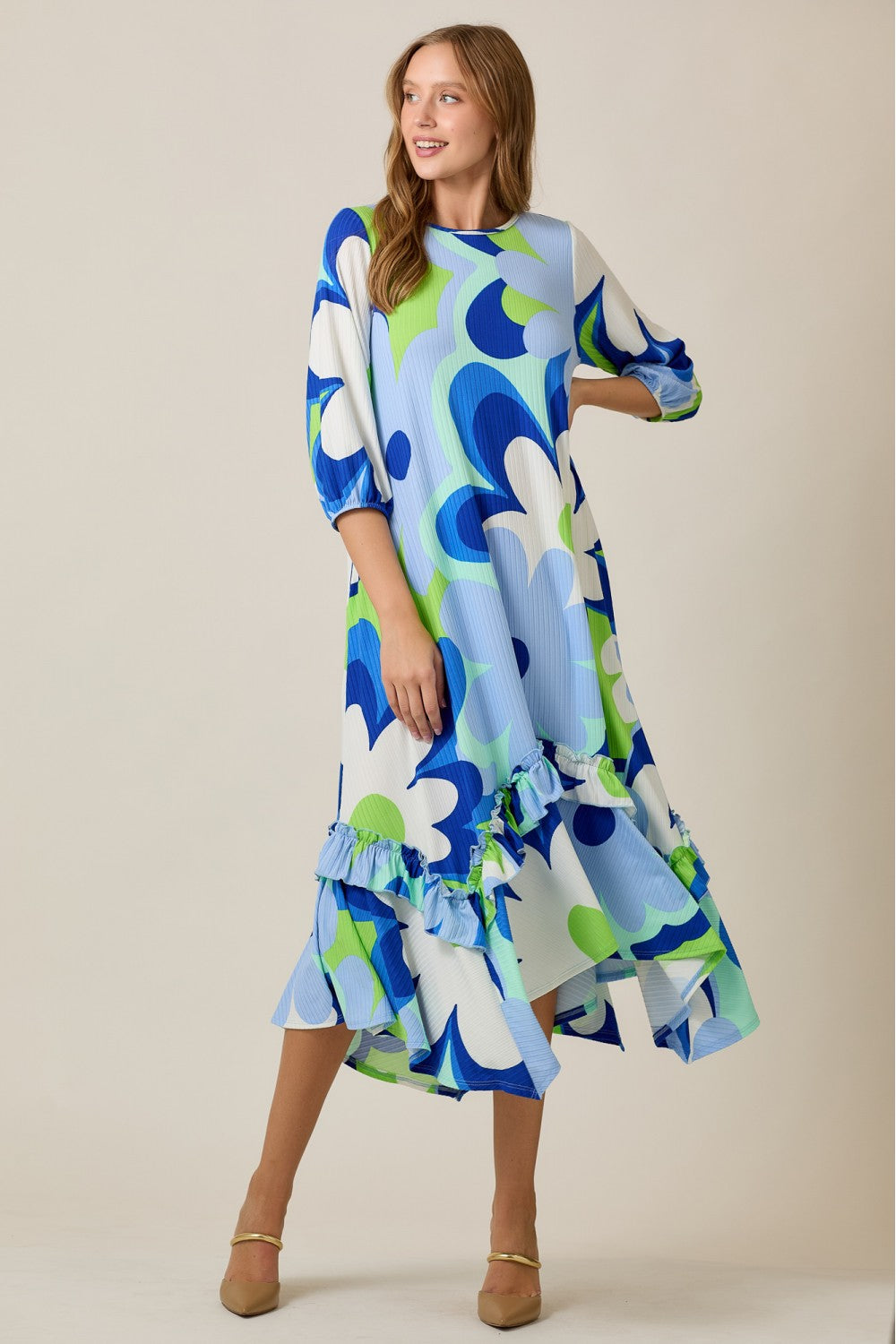 Linda Dress- Royal Blue Floral
