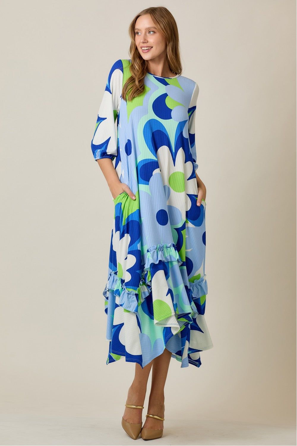 Linda Dress- Royal Blue Floral