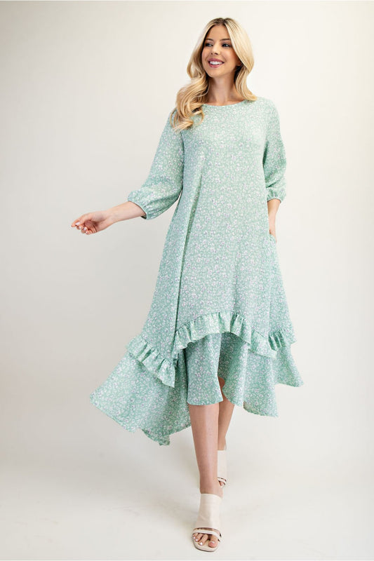 Jill Dress- Sage Floral