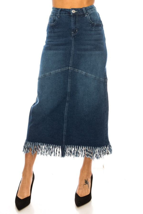 Charlotte Jean Skirt- Indigo Wash