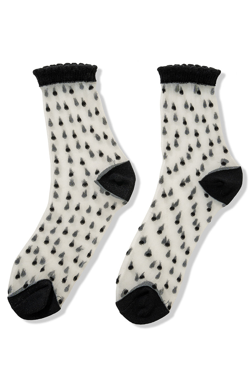 Polka Dot Mesh Socks