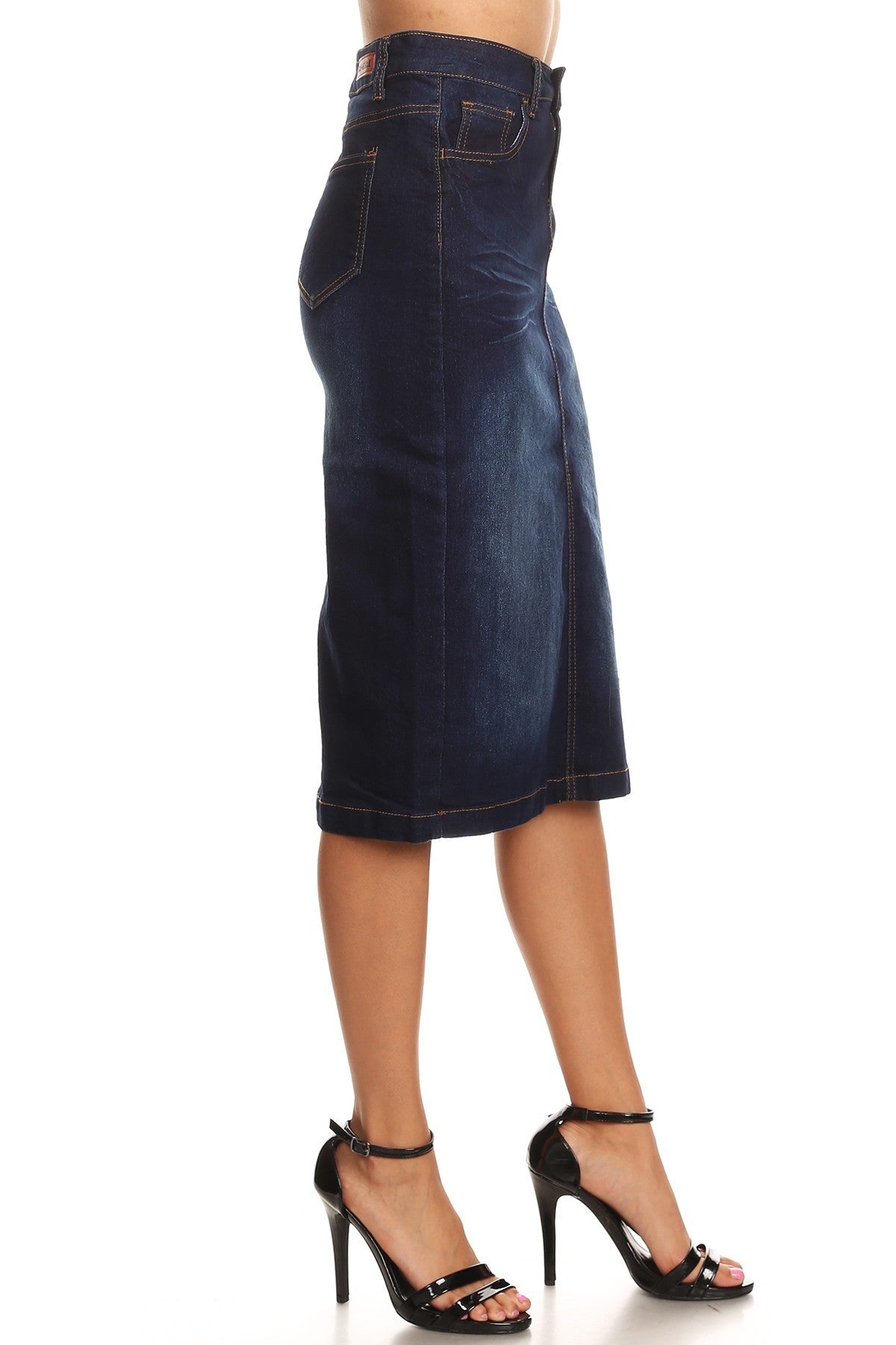 Deb Jean Skirt- Dark Indigo Wash