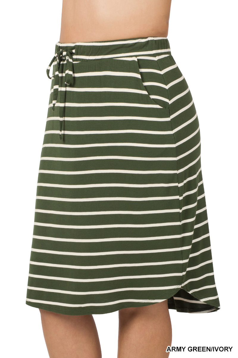 Striped Tulip Skirt- Plus