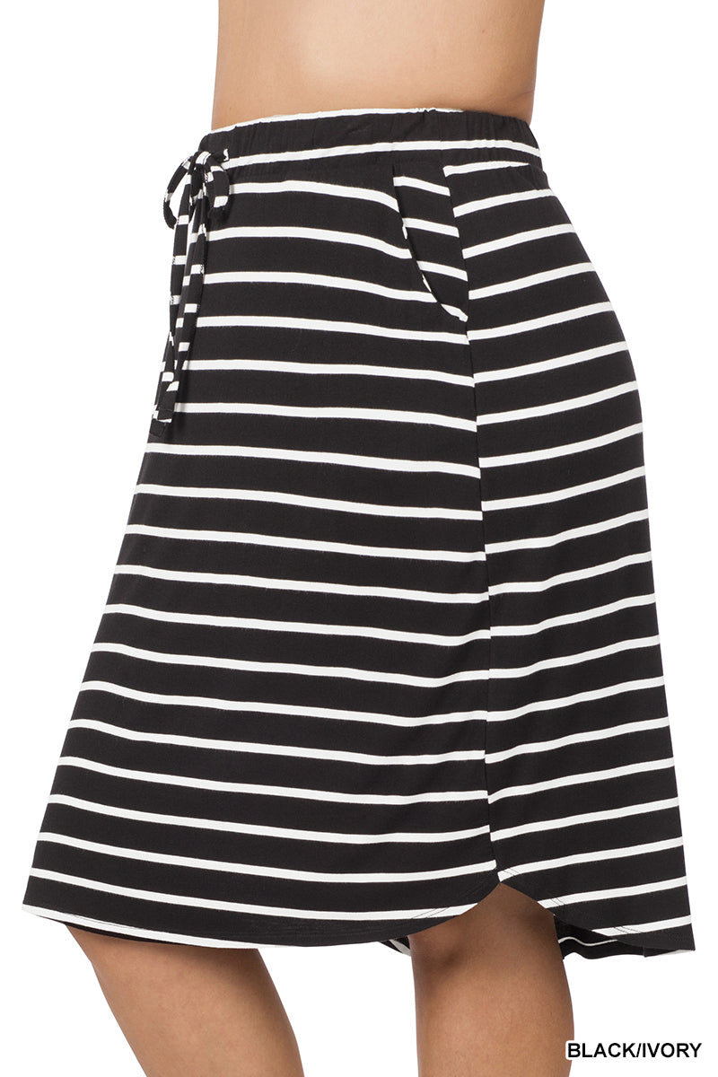 Striped Tulip Skirt- Plus