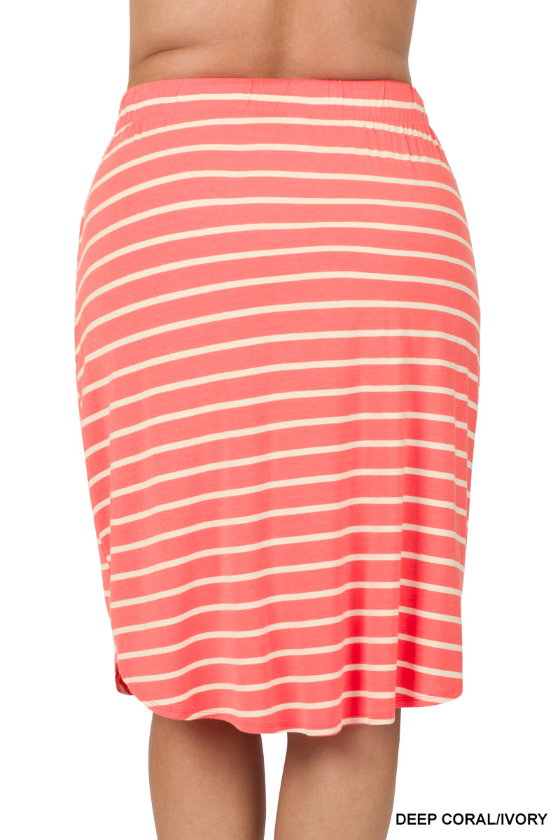 Striped Tulip Skirt- Plus
