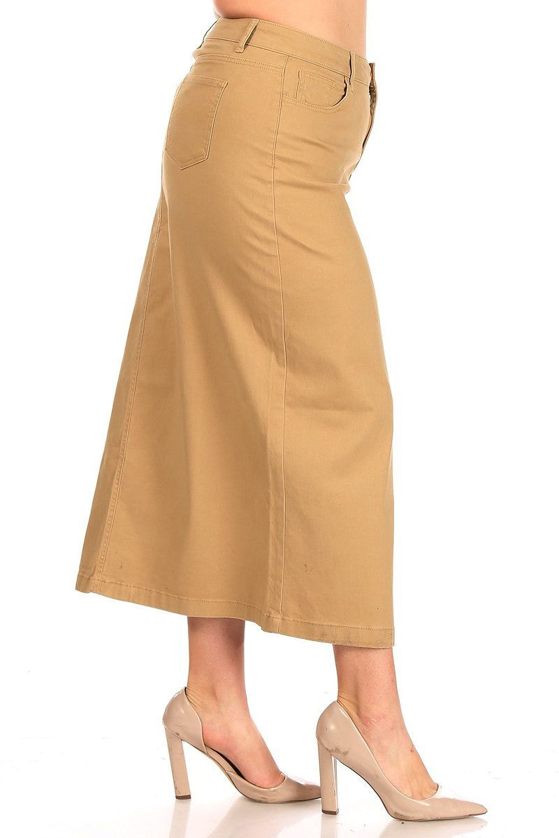 Monica Jean Skirt- Khaki
