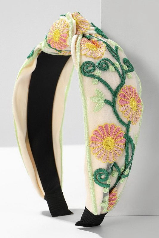 Floral Embroidery Headband