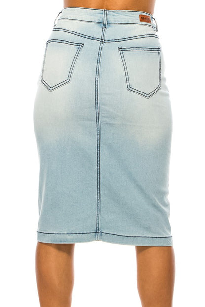 Clara Jean Skirt- Lt. Indigo Wash