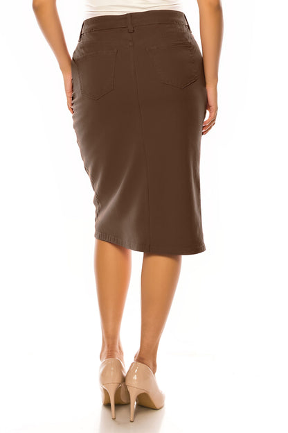 Janet Jean Skirt- Brown