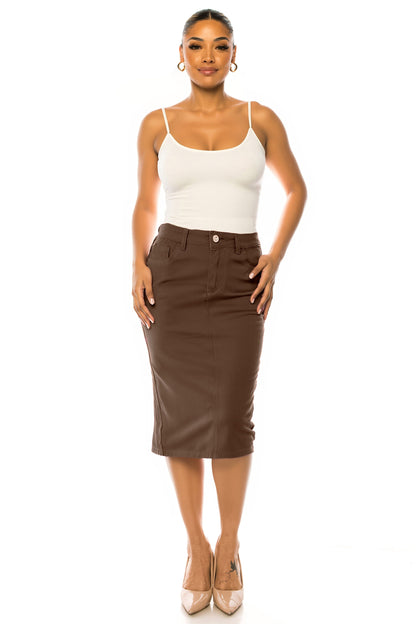 Janet Jean Skirt- Brown