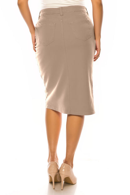 Janet Jean Skirt- Stone