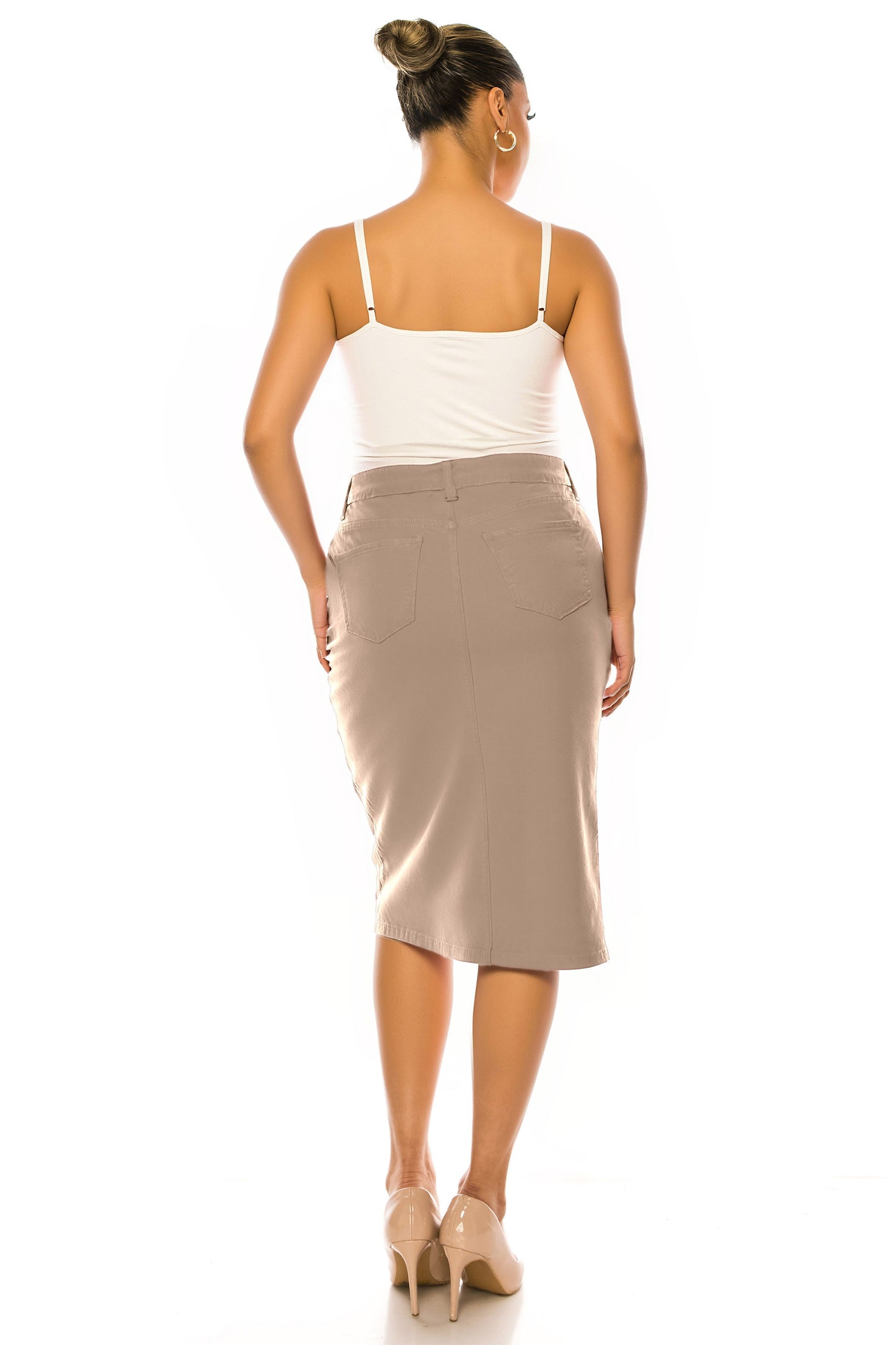 Janet Jean Skirt- Stone