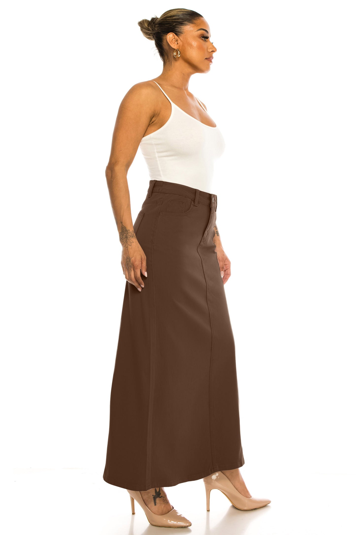 Monica Jean Skirt- Brown
