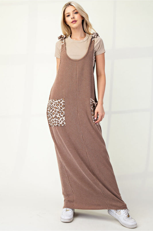 Layla Overall Dress - Leopard Pocket