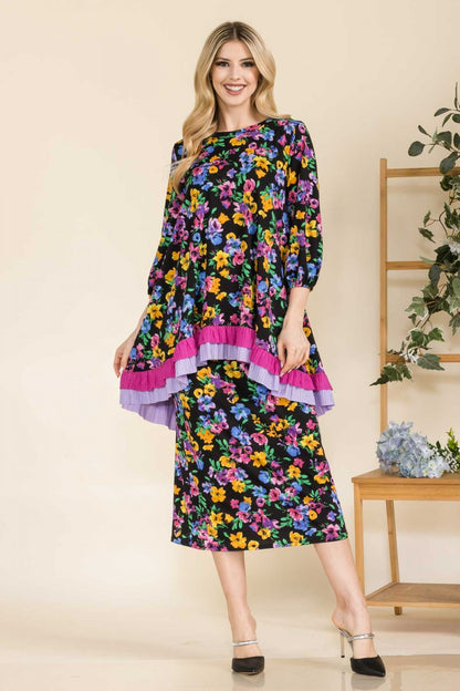 Maddie Tunic and Skirt Set- Floral