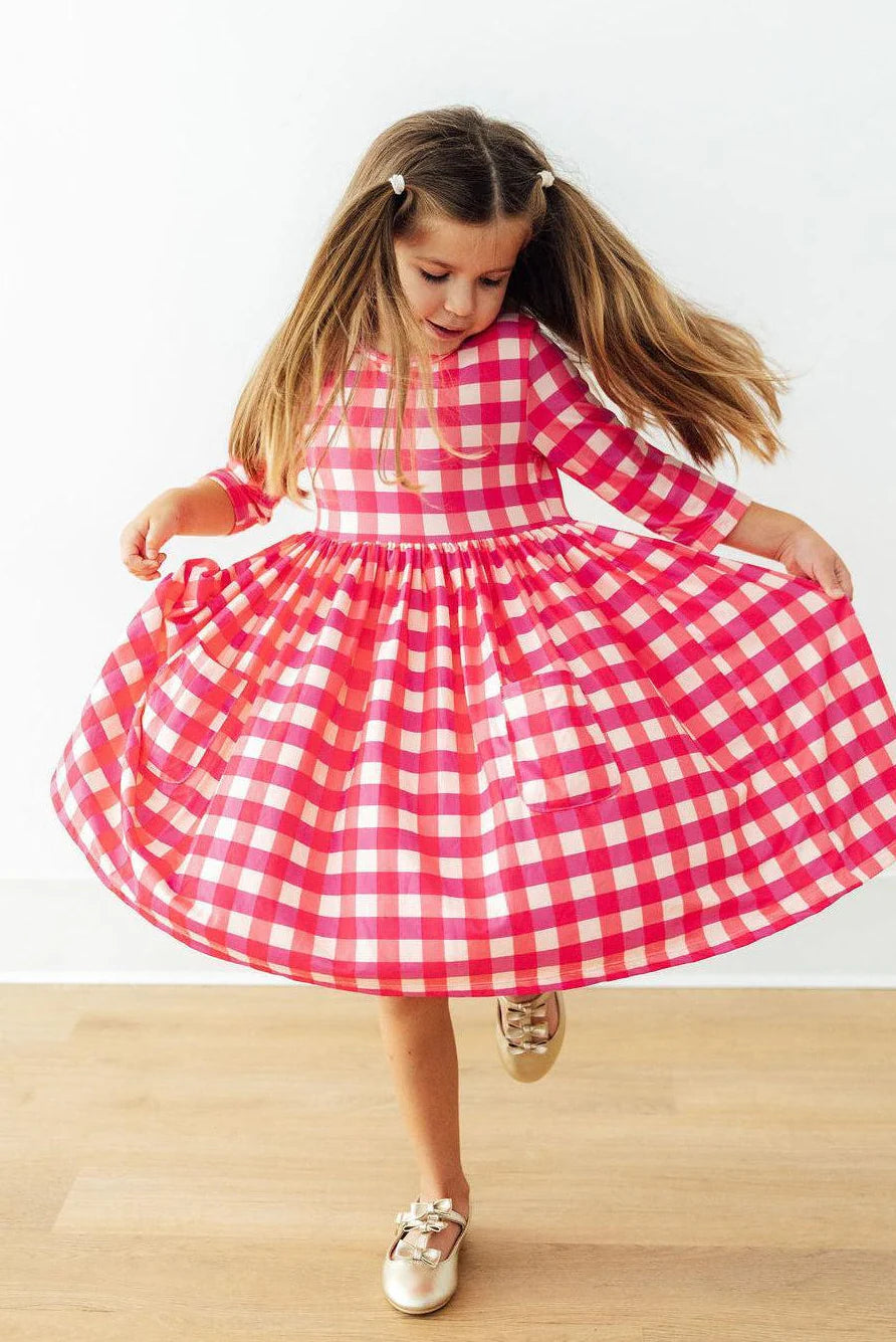 Wren Dress- Hot Pink Gingham