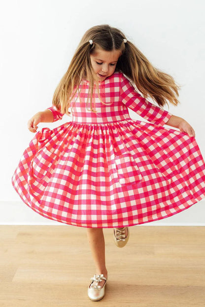 Wren Dress- Hot Pink Gingham