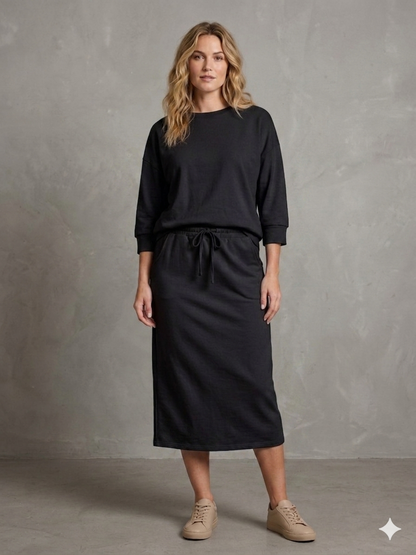 Becky Tunic and Skirt Set- Solid