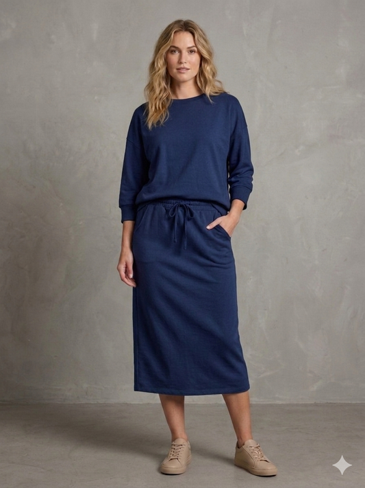 Becky Tunic and Skirt Set- Solid